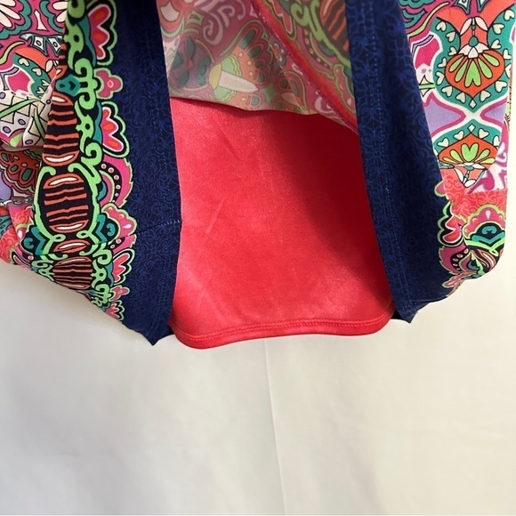 Laundry by Shelli Segal Pink Multicolor Geometric Print Jersey Shift Dress sz S - Picture 8 of 13